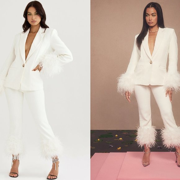 HOUSE OF CB 'Iman' Ivory Oversized Blazer NWOT - Picture 5 of 12